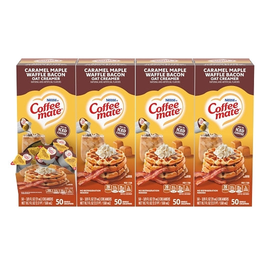 Coffee Mate Caramel Maple Waffle Bacon Creamer Portion Cups, 18.7 Fluid Ounce