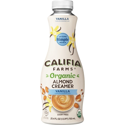 Califia Farms Organic Vanilla Almond Milk Coffee Creamer, 25.4 Fluid Ounce