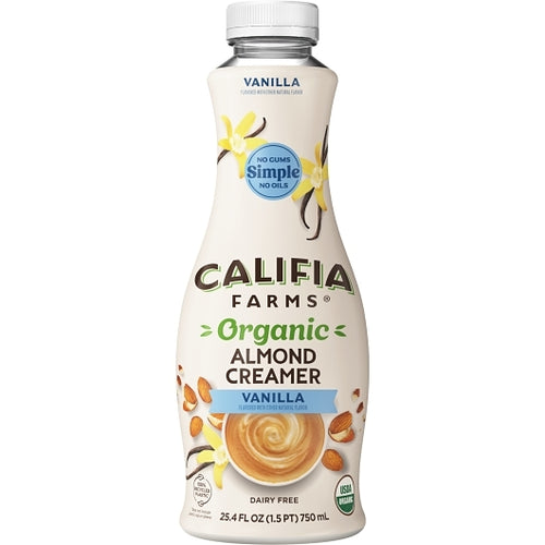 Califia Farms Organic Vanilla Almond Milk Coffee Creamer, 25.4 Fluid Ounce