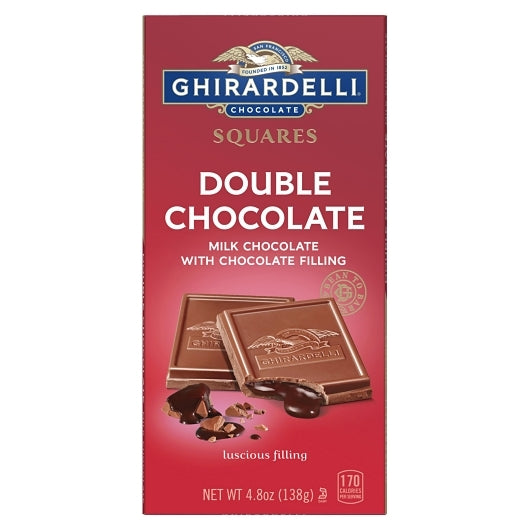 Ghirardelli Milk Chocolate Double Chocolate Squares Bar, 0.3 Pound