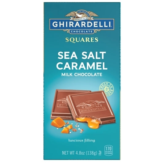 Ghirardelli Milk Chocolate Sea Salt Caramel Squares Bar, 0.3 Pound